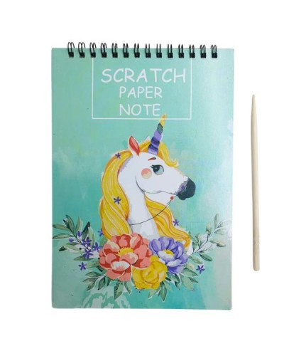 Скретчбук «Єдиноріг» А6 на 10 аркушів з чорними аркушами та паличкою, TM J.Otten