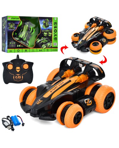 Машина 20 см р/к трюкова 2,4G, на акумуяторі з USB, поворот на 360, асортимент, у коробці 41х26х14