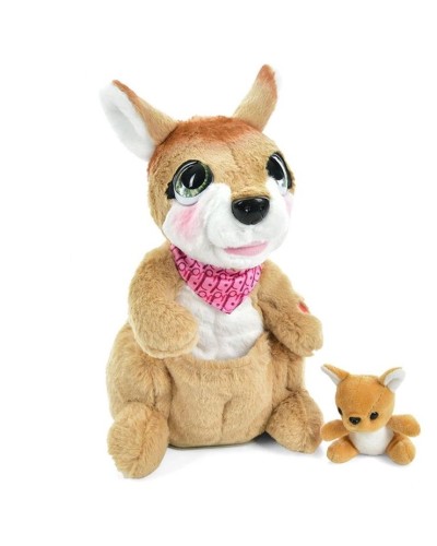 Кенгуру 26 см музичний з малюком 7 см, українською озвучкою та сенсором, на батарейці, у коробці 19х28х19 см