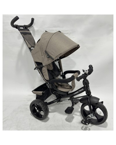 Велосипед 3-колісний, колеса EVA 12 та 10 дюймів, вільний хід, гальма, підшипник, коричневий