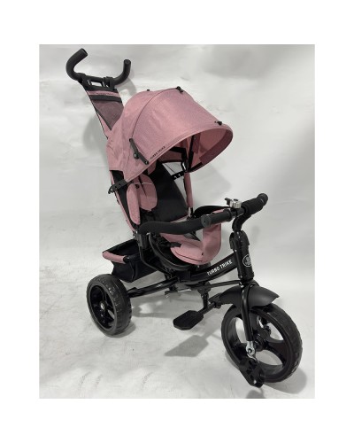 Велосипед 3-коліснийз гальмами, колеса з EVA 12 та 10 дюймів, на підшипнику, рожевий