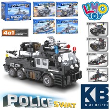 Конструктор «Поліція.Транспорт» від 163 деталей 4 в1, в асортименті, 4 види в дисплеї 32,5х22 см