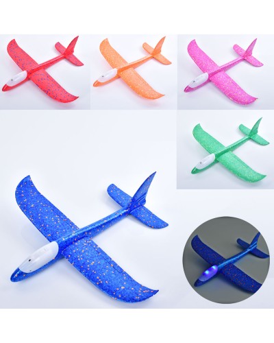 Літачок 47 см пінопластовий зі світлом, на батарейці, у пакеті 12х48х4 см