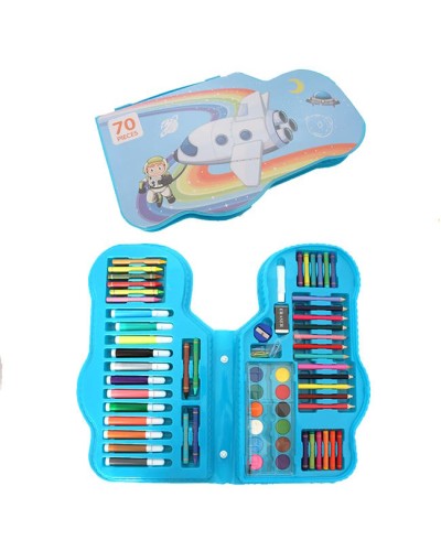 Набір художній дитячий з 70 предметів, фломастери, олівці, фарби та інше, у коробці, ТМ Leader