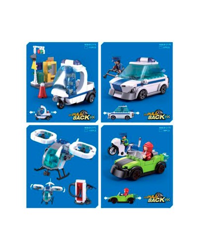 Конструктор «Поліція. Транспорт», від 97 деталей, в асортименті, у коробці, 8 шт в дисплеї, SLUBAN