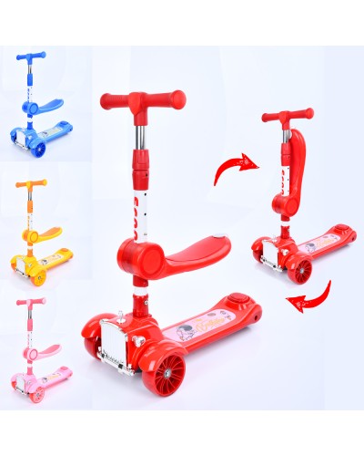 Самокат-велобіг «MAXI» 3 в 1, метал+пластик, 3-колісний, передні ПУ 110 мм, світло, заднє 84 мм