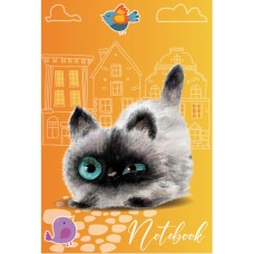Блокнот «CUTE KATS» А6 на 32 аркуші у клітинку на скобі з м'якою обкладинкою, в асортименті, ТМ Рюкзачок