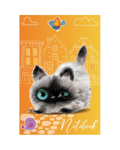 Блокнот «CUTE KATS» А6 на 32 аркуші у клітинку на скобі з м'якою обкладинкою, в асортименті, ТМ Рюкзачок