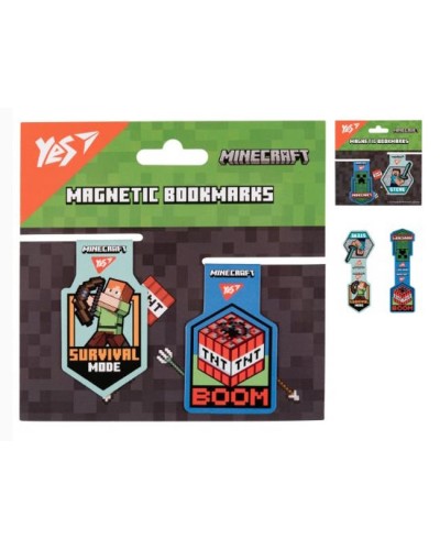 Закладки магнітні «Minecraft Steve» 2 штуки, ТМ Yes