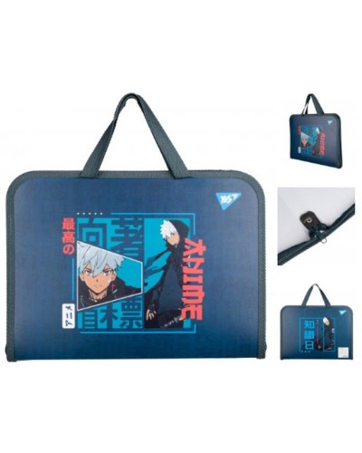 Папка-портфель «Anime» А4 на блискавці з тканинними ручками, ТМ Yes