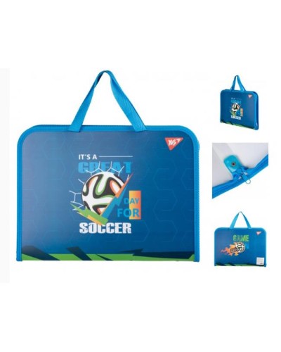 Папка-портфель «Football» А4 на блискавці з тканинними ручками, ТМ Yes