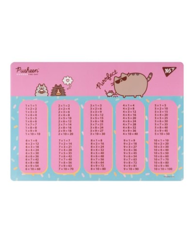 Підкладка для столу «Pusheen. Purrfect» А3 з таблицею множення, ТМ Yes