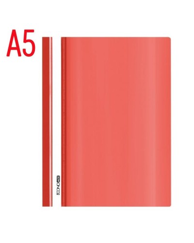 Папка-швидкозшивач А5 з прозорим верхом без перфорації червона, ТМ Economix