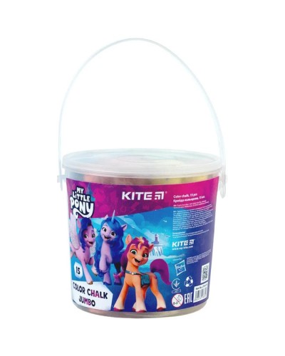 Крейда кольорова «LP» 15 штук у ведерці, Jumbo ТМ Kite