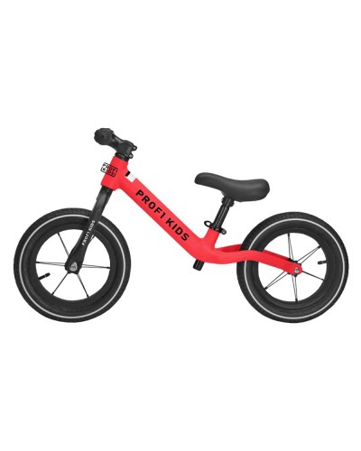 Велобіг «PROFI KIDS» на металевій рамі з гумовими колесми 12 дюймів з металевим ободом, висота до сидіння 30-43 см, червоний