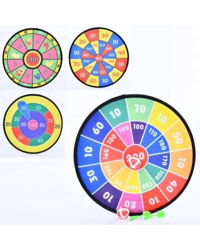 Дартс 35,5 см на липучці з 2 м'ячами та 2 дротиками , в асортименті, у пакеті 37х43х4 см