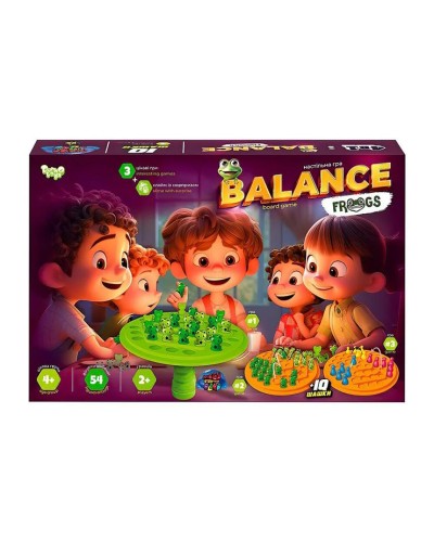 Гра настільна «Balance Frogs» розвиваюча велика, у коробці 35х27х4 см, ТМ Данко Тойс