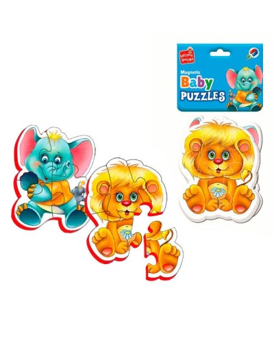 Пазли магнітні «Малюк зможе. Зоопарк» з 9 елементів, у пакеті 13,5х27 см, ТМ Vladi Toys