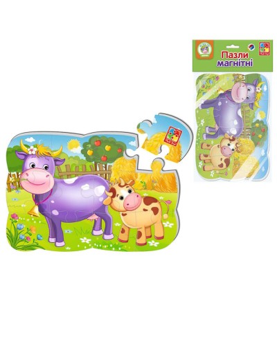 Пазли «Корова і теля» магнітні, у пакеті 18х1х32 см, ТМ Vladi Toys
