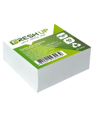 Блок паперу не клеєний 80х80х40 мм 400 аркушів білий, ТМ Fresh Up