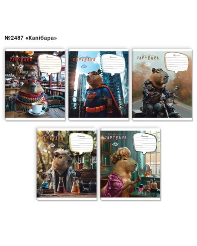 Зошит на 24 аркуші у клітинку «Капiбара» №2487, ТМ Brisk