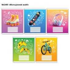 Зошит на 24 аркуші у клітинку «Молодiжний вайб» №2490, ТМ Brisk