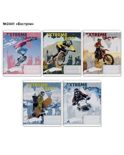 Зошит на 36 аркушів у клітинку «Екстрiм» №2441, ТМ Brisk