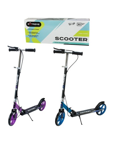 Самокат міський 2-колісниий на сталевій рамі з ручним гальмом, колеса 200 мм, в асортименті