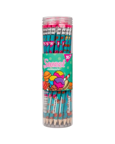 Олівець графітний «Sweet Cream» з гумкою 36 шт у пластиковій тубі, ТМ Yes