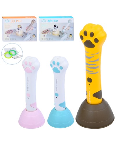 3D ручка 15 см з USB-шнуром та типом філаменту PCL з 3 кольорів, в асортименті, у коробці