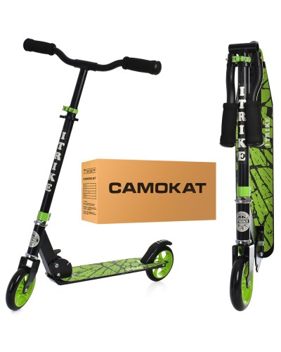 Самокат 2-колісний на алюмінієвій рамі з колесами ПУ 145 мм, кермом 79-90 см, підніжкою 52-32х10,5 см та фомовими ручками