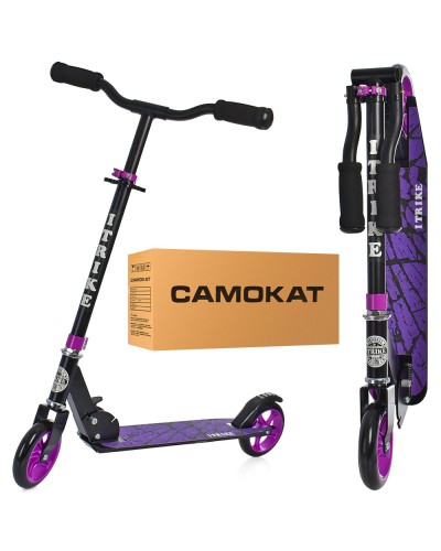 Самокат 2-колісний на алюмінієвій рамі, колеса ПУ 145 мм, кермо 79-90 см, підніжка 52-32х10,5 см, фомові ручки