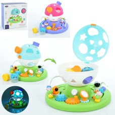 Сортер «Куля» на підставці 19х25 см музичний зі світлом, шестернями та 4 фігурками-брязкальцями,в асортименті, у коробці 25,5х25,5х11,5 см