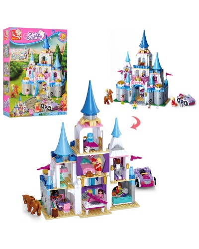 Конструктор «Замок принцеси» 815 деталей з фігурками, у коробці 38х57х9 см, SLUBAN