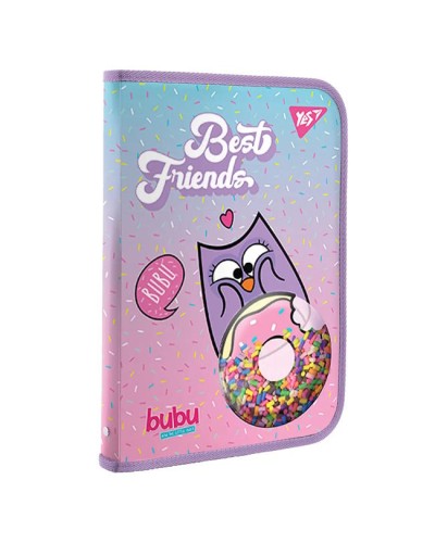 Папка факультативна «Bubu» А4 на блискавці з бабл-бейджем, ТМ YES