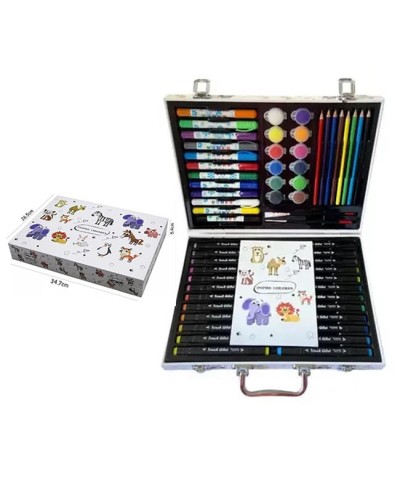 Набір художній: фломастери, олівці, фарби, маркери, пензлики, у валізі 26,5х34,7 см, TM Leader