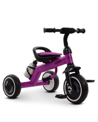 Велосипед 3-колісний EVA, з пляшечкою, накладкою на сидіння та ручкою для переноски, фіолетовий