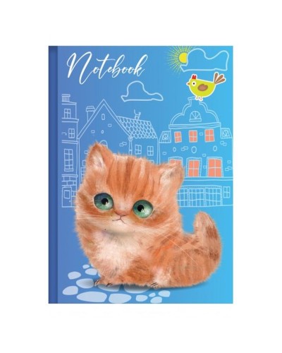 Блокнот «CUTE CAT» А6 на 48 аркушів у клітинку з твердою ламінованою обкладинкою, в асортименті, ТМ Рюкзачок