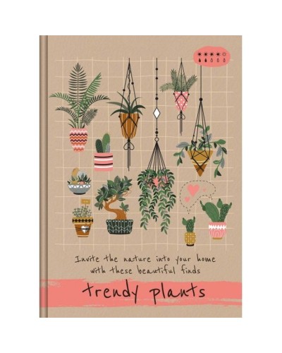 Блокнот «TRENDY PLANTS» А5 на 176 аркуші у клітку з кортонною обкладинкою, в асортименті, ТМ Рюкзачок
