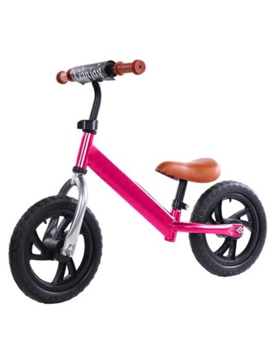 Велобіг на сталевій рамі з колесами EVA 12 дюймів, рожевий