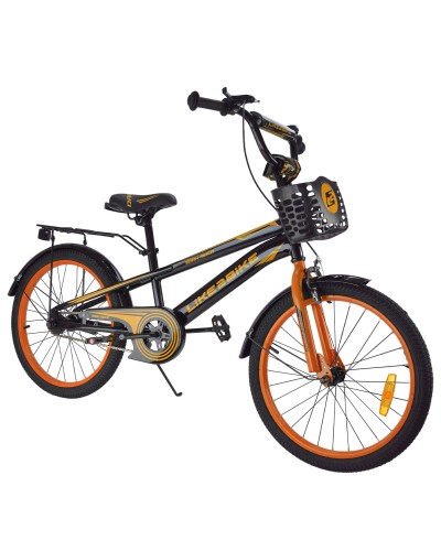 Велосипед «Like2bike Dark Rider» 2-колісний на стлевій рамі з колесами 20 дюймів, чорно-помаранчевий