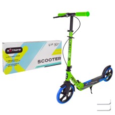 Самокат міський «GREEN» 2-колісний на алюмінієвій рамі з колесами 200 мм та з ручним гальмом, у коробці 79х10х32 см