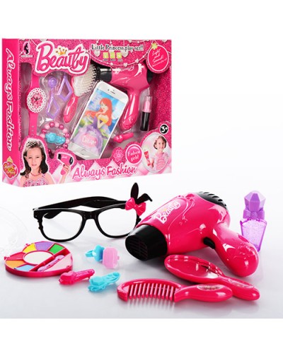 Набір аксесуарів, фен, гребінець, косметика, шпилька, в асортименті, у коробці 31х24,5х6,5 см