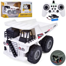 Самоскид р/к 1:24 2,4G на акумуляторі зі звуком, світлом та рухомими деталями, USB та гумовими колесами, у коробці 47х22х13,5 см