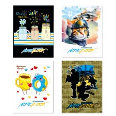 Блокнот «Патріотичний» А6 на 40 аркушів у лінію на скобі з катронною обкладинкою, в асортименті, ТМ Апельсин