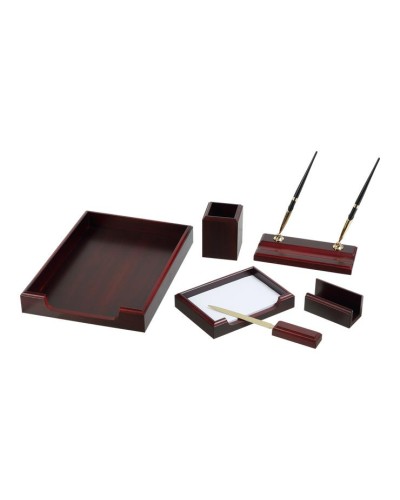 Набір настільний дерев'яний з 6 предметів «Червоне дерево»