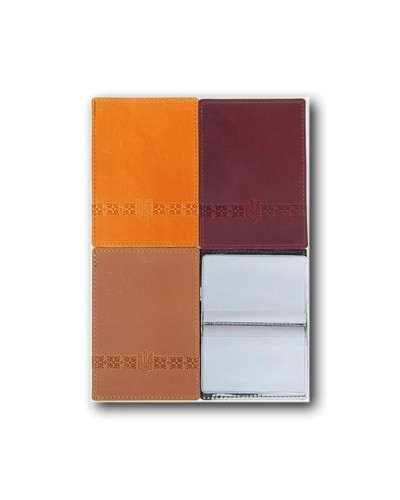 Обкладинка на ID Passport «Тризуб » малий на 6 карт зі шкіри 140х95 мм