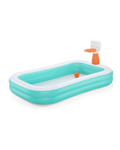 Басейн надувний 251х168х102 см з м'ячиком, кільцем та ремкомплектом, у коробці