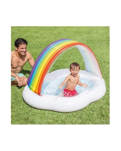 Басейн 142х119х84 см з навісом-райдугаою та надувним дном на 82л, ремкомплект, у коробці