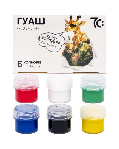 Набір гуашевих фарб на 6 кольорів по 16 мл